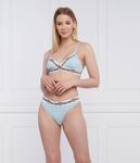 Бюстгальтер-бралетт Moschino Underwear хлопковый с фирменным принтом, голубой - фото 2