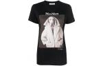 Футболка из хлопкового джерси с логотипом MaxMara, черный - фото