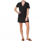 Вязаное платье-халат черного цвета Monrow - фото