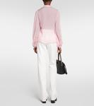 Шелковая блузка с бантом Etro, розовый - фото 3