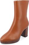 Ботинки Journee Women's Comfort Foam Romer Booties Journee Collection, Cognac - фото