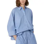 Рубашка Weekend Max Mara Striped Three quarter Sleeve Shirt WEEKEND MaxMara, синий - фото 3