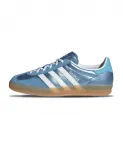 Кроссовки для дома Blue White Gazelle Adidas, синий - фото