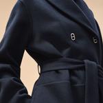 Пальто женское синее HERMES, морской синий - фото 4