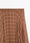 Юбка Massimo Dutti LONG FLOWING WITH CHECKED DETAIL, Brown - фото 9