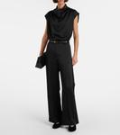 Минималистичные балетки из бархата Toteme, черный - фото 3