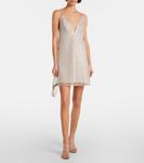 Мини-платье с бисером Rotate, Doeskin (Beige) - фото 2