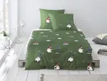 Постельное белье из фланели Koala 8778-30 Gnome Sleigh Green 135x200 Irisette - фото