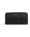 Кошелек на молнии с рельефными монограммами Kazar, черный - фото