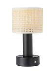 Настольная лампа на аккумуляторе 13x24 см, черный/бежевый - фото 2
