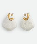 Large fin earrings BOTTEGA VENETA, мел - фото