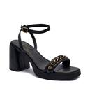 Кожаные сандалии с колонкой Жизель 11 Liu Jo, черный - фото