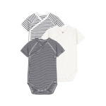 Боди LOT DE 3 CROISÉS MANCHES COURTES RAYURES Petit Bateau, цвет navy white - фото