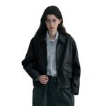 Упрощенная кожаная куртка Unisex C2H4, серый - фото 2