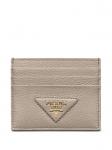 Текстурированный держатель карт Prada, серый - фото