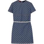 Платье gg denim jacquard GUCCI, синий - фото 3