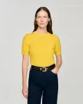Женский короткий рукав джерси Sandro, желтый - фото