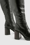 Сапоги до колена Boohoo на платформе, черный - фото 5