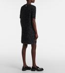 Мини-платье из твида с добавлением хлопка Thom Browne, черный - фото 3