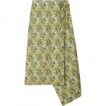 Асимметричная юбка с принтом Tory Burch, зеленый - фото