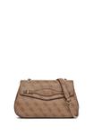 Сумка Guess KATYA CONVERTIBLE FLAP, Latte Logo/Light Brown - фото