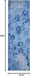Ковер-дорожка SAFAVIEH, 77 x 366 см, Adirondack Collection, светло-синий и темно-синий, цветочный гламурный дистресс-дизайн, без линьки и простой в уходе, идеально подходит для помещений с высокой проходимостью в гостиной, спальне (ADR114F) - фото 2