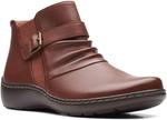 Женские туфли Clarks Cora Rouched, Dark Tan Leather - фото
