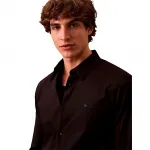 Рубашка Calvin Klein Solid Stretch Slim Fit, черный - фото 3