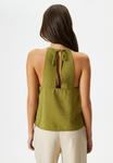 Топ TISSUED HALTER NECK TANK Koton, хаки - фото