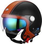 Шлем Dcoltmi-888 Bluetooth, черный / коричневый - фото