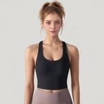 Женский спортивный топ-кроп с перекрестными лямками и круглым вырезом Anna-Kaci, Mauve Pink - фото 2