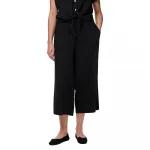 Брюки с высокой талией Pieces Pia Culotte Wide Leg, черный - фото