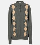 Кашемировый свитер с узором Аргайл Miu Miu, Ardesia - фото