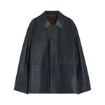 Куртка Lemaire Leather Workwear Jacket, Asphalt - фото