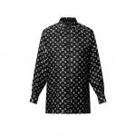 Шелковая рубашка с монограммой Louis Vuitton, черный - фото