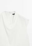 Блуза FLOWING WITH DRAPED COLLAR Massimo Dutti, белый - фото 7