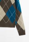 Джемпер Massimo Dutti ARGYLE V-NECK, Dark Blue - фото 9