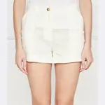 Льняные шорты стандартного кроя Max&Co., экрю - фото