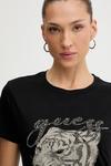 Хлопковая футболка Guess, черный - фото 4