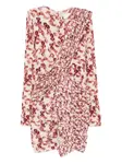 Платье мини с драпировкой ISABEL MARANT, розовый - фото