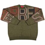 Свитер Supreme из синели с логотипом, цвет Оливковый - фото