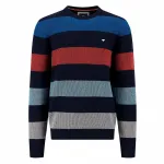 Свитер Fynch Hatton Striped Structure, синий - фото