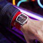 STARKING Часы Opener Collection Automatic Mechanical Movement Rubber Strap Watch Men's Watch Black Dial - фото 4