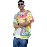 ZIAREL Рубашка Unisex Pink Cuban Collar Moderate Hawaii - фото 2