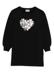 Платье с бантом в форме сердца Moschino Kids, черный - фото
