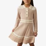 Платье Reiss Colette вязаное в рубчик для девочек 4-14 лет, розовый - фото 3