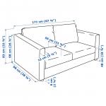 2-местный диван VIMLE IKEA, цвет djuparp dark green-blue - фото 5