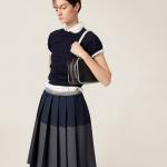 Шерстяной свитер с круглым вырезом Miu Miu, синий - фото 4