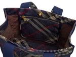 Сумка-тоут Burberry Small Knit Check Tote, Navy Plaid Print - фото 4