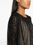 Платье мини с цветочным кружевом Twinset, черный - фото 5
